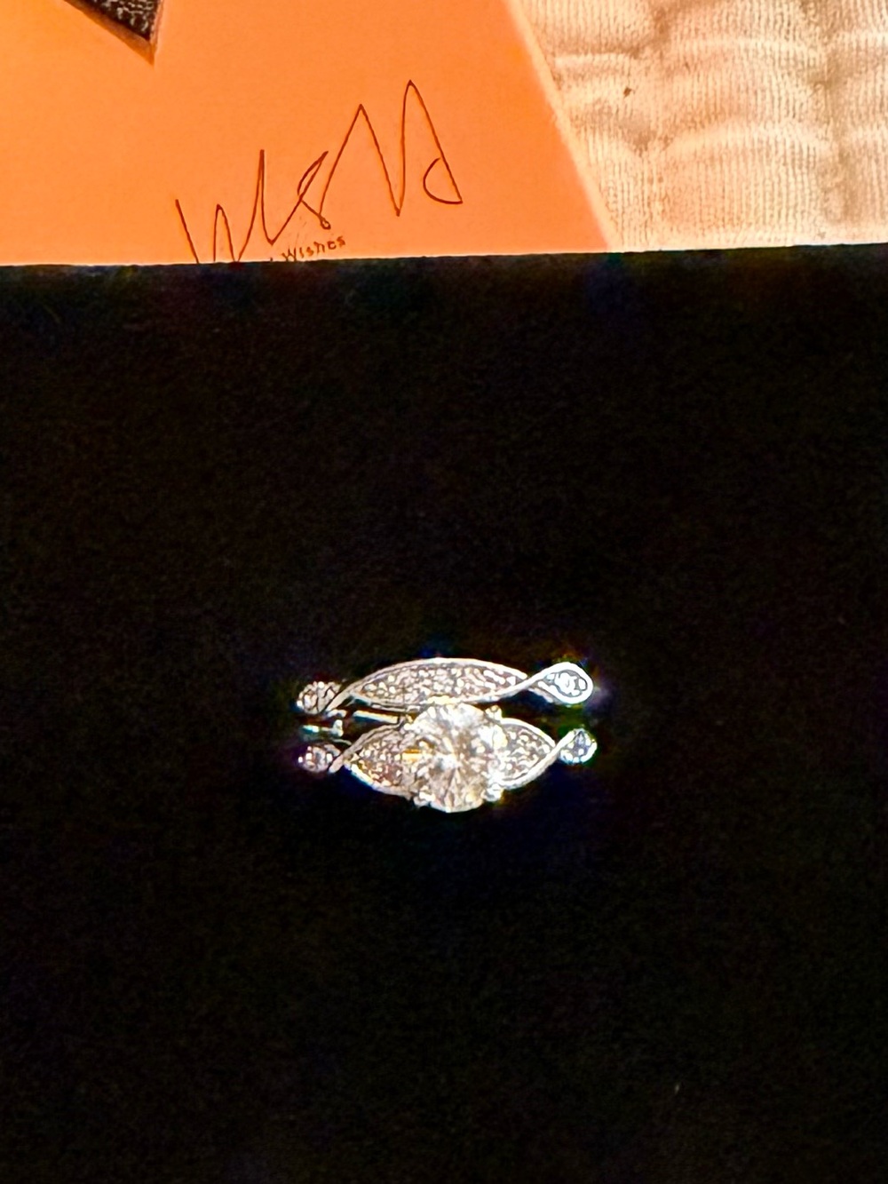 Silver Moissanite Bridal Ring Set